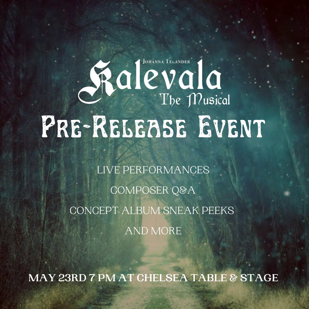 Our magical night is drawing nearer! Get your tickets now via LINK IN OUR BIO &amp; tag a friend here for a special gift from us! 🍃 #kalevala #kalevalamusical #nycevents #timeoutnyc #newbroadway #Broadwaymusical #newmusical
