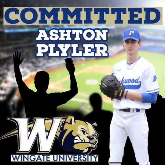 Ashton Plyler Class of 2022 6’2 RHP 
Blessed to announce that I have chosen to continue my academic and athletic career at Wingate University. I would like to thank God, my family, teammates, coaches, and everyone who has helped me along my journey. <a href="/WingateBaseball/">Wingate Baseball</a> <a href="/ParkwoodBB/">Parkwood Baseball</a>