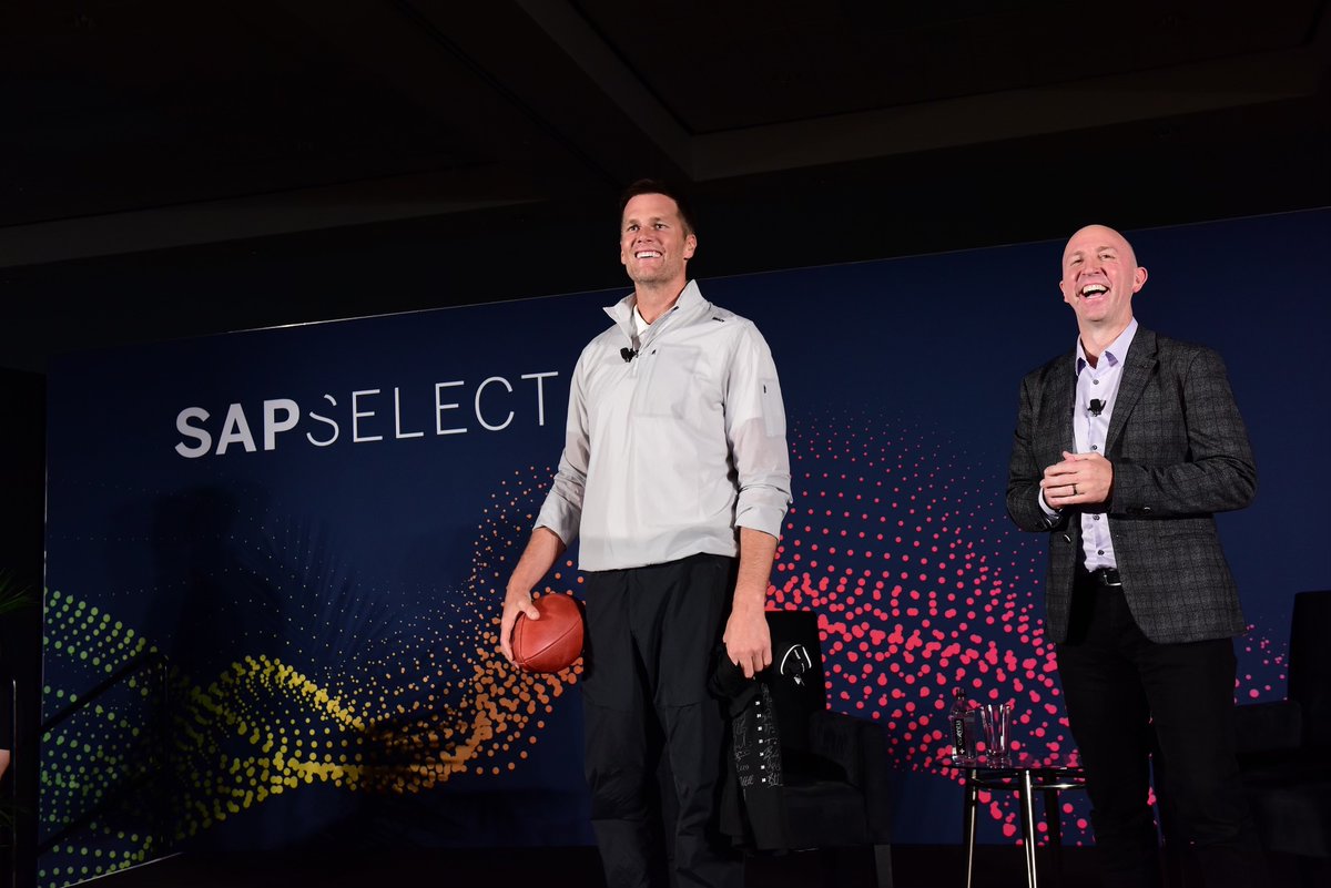 ScottROfficial's tweet image. Truly amazing to share a candid, fun and inspiring chat with the one and only @TomBrady at #SAPSelect. Tom, your leadership is clearly not confined on the football field. 22 years at the top and the ultimate winner in life, yet still hungry for more! #TeamBrady #GOATofbiztech