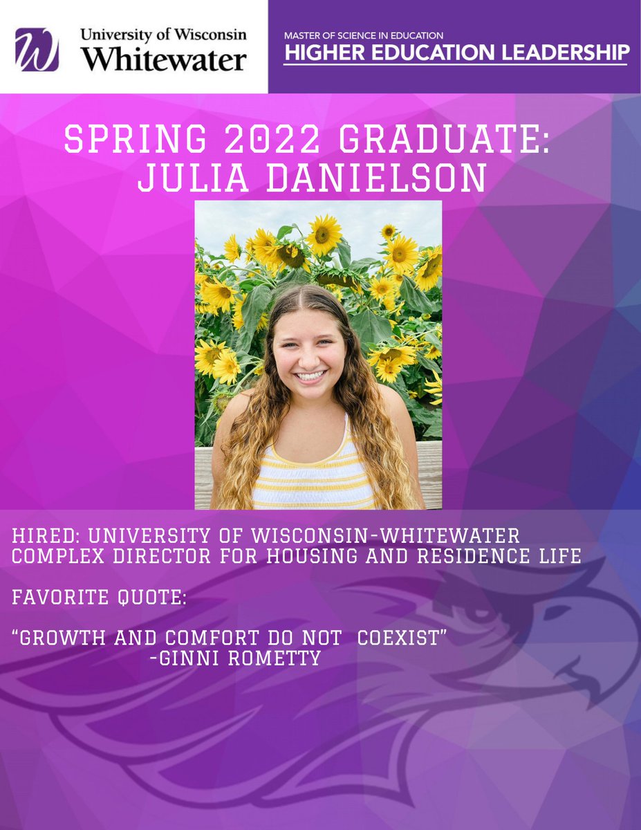 Congratulations to our Spring 2022 graduate, Julia Danielson!