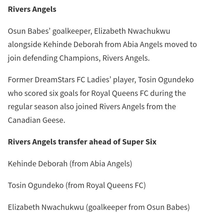 Ogundeko7's tweet photo. God, Hardwork, Consistency and Patience. 
To God be The Glory
New Challenge @Rivers_Angels

Hello Super 6 @TheNWFL

#HSFM #HSFA #HolySpiritFilledMidfielder #HolySpiritFilledAttacker #TheNWFL #SUPER6 #RiversAngelsFC https://t.co/u5C2XlW8Tj