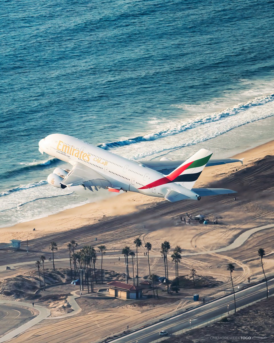 Emirates whale climbing out of LAX Airport! @emirates #airbusA380 #A380 #aviation #avgeek #airliners