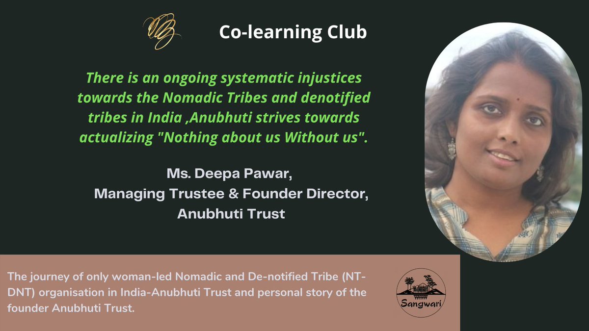 @SangwariSurguja had the privilege to listen and learn from our icon @deepapawar6 whose journey would be an inspiration for us @SangwariSurguja and young generation who want do something for their Community. Lots to imbibe from her talk 7th May in our co-learner club.