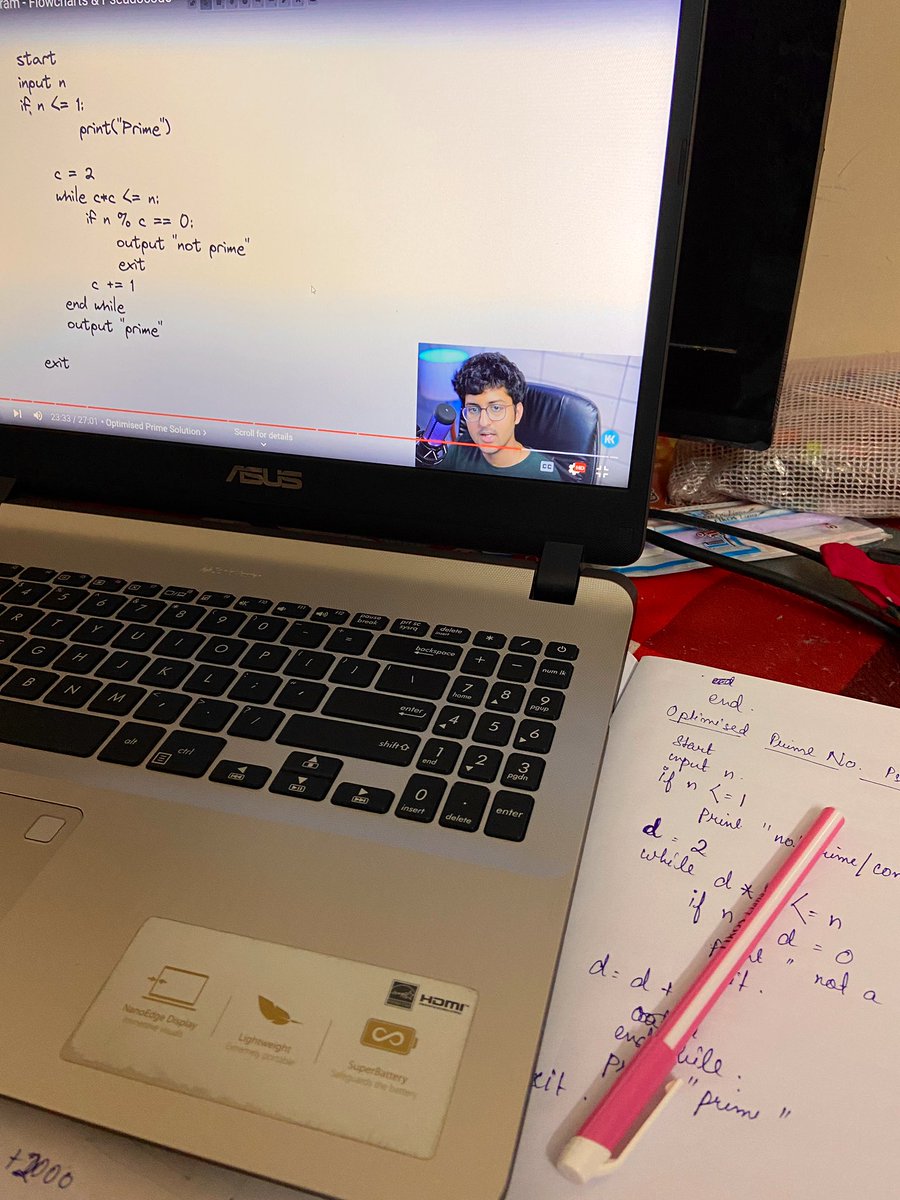 AmitRunsAds's tweet image. Day 2 of #DSAwithKunal
Topic covered: Flow of Program - Flowcharts and Pseudocode.
P.S: Laptop is back.🧑🏻💻
@kunalstwt #opensourcelearning