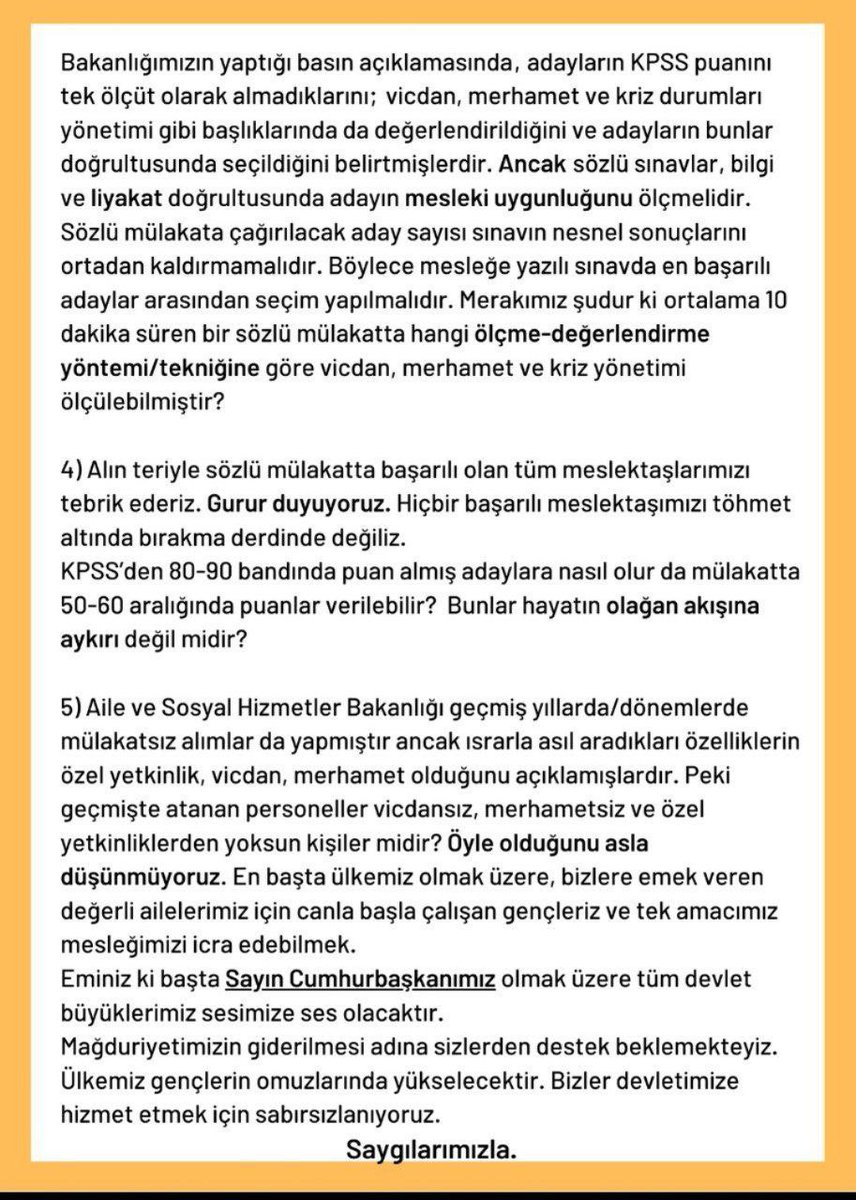 Aile ve Sosyal Hizmetler Bakanlığına cevabimizdir <a href="/tcailesosyal/">T.C. Aile ve Sosyal Hizmetler Bakanlığı</a> <a href="/deryayanikashb/">Derya Yanık</a> #MulakatHaksızlıgı