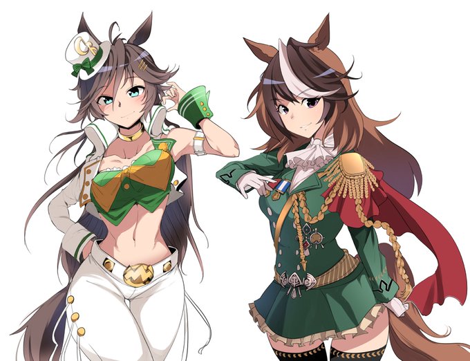 ウマ娘の絵描くまでこんなに装飾のある服描いたことない 