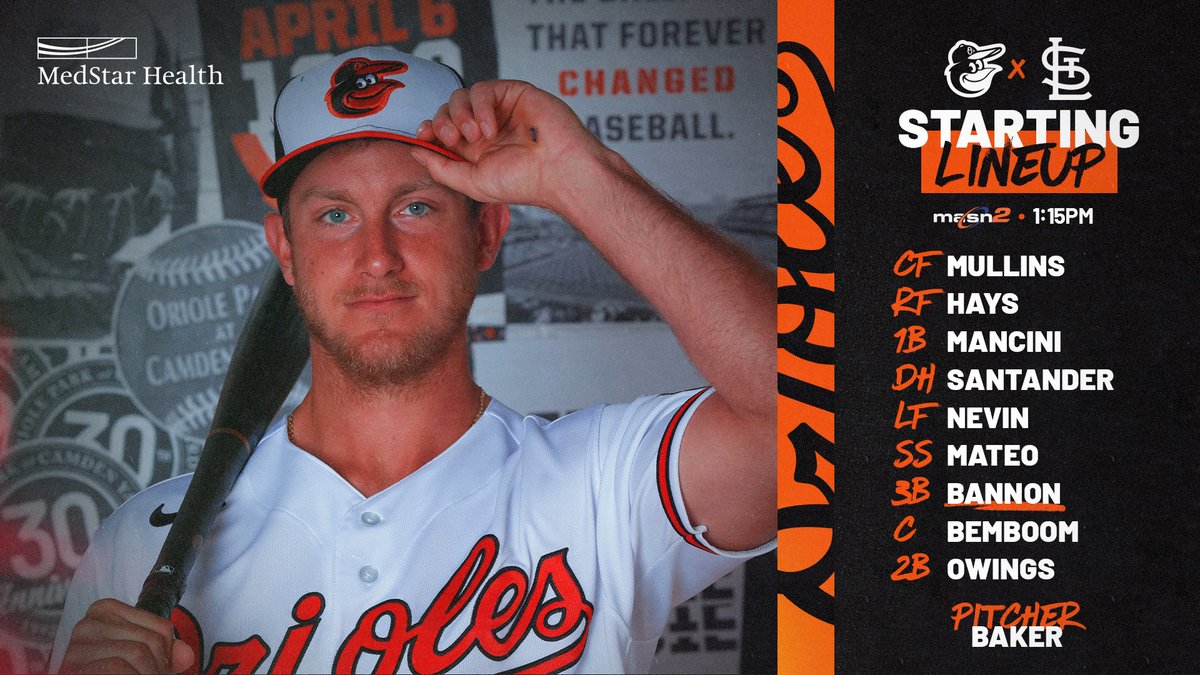 Orioles's tweet image. Making his MLB debut at 3B: @RBannon4