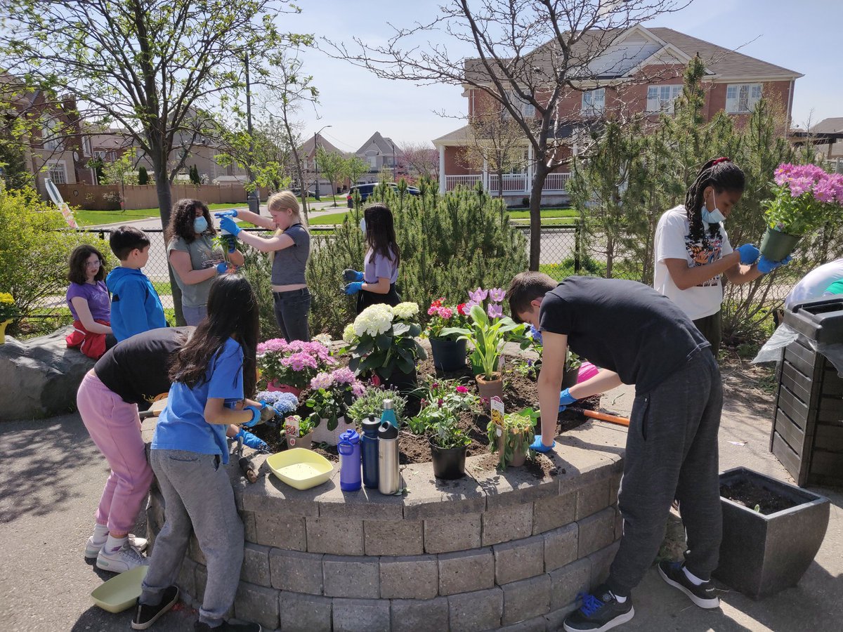 dpbrnrd_eco's tweet photo. Today our @StBernardDPCDSB Eco Team spent time planting in the peace garden! Thank you grade 2 families for donating beautiful flowers that will bloom year after year! 🌷 https://t.co/oOjkc6CF7a