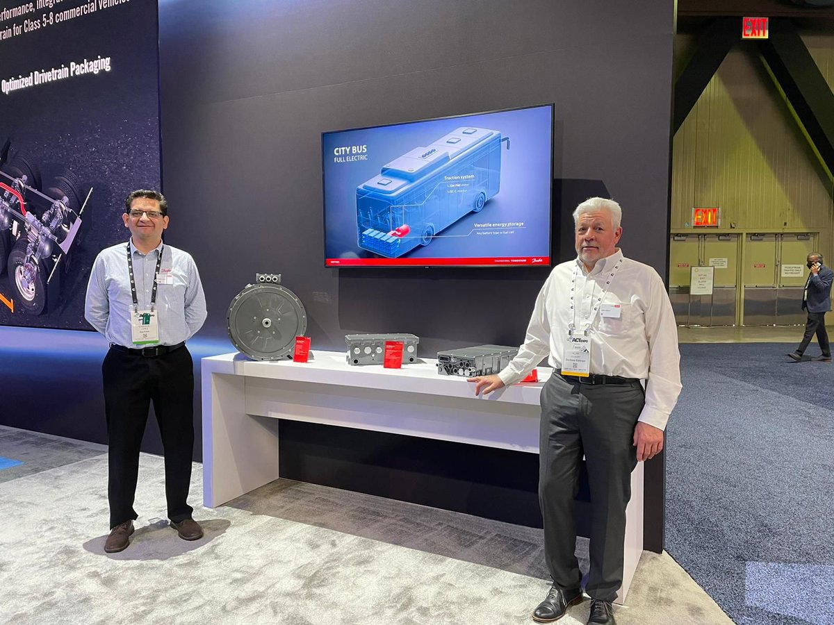 DanfossEditron's tweet photo. We've loved showcasing how strong industry partnerships like our one with @Meritor can drive the #electrification revolution forward at this week's #ACTExpo! https://t.co/swqD0iHouE