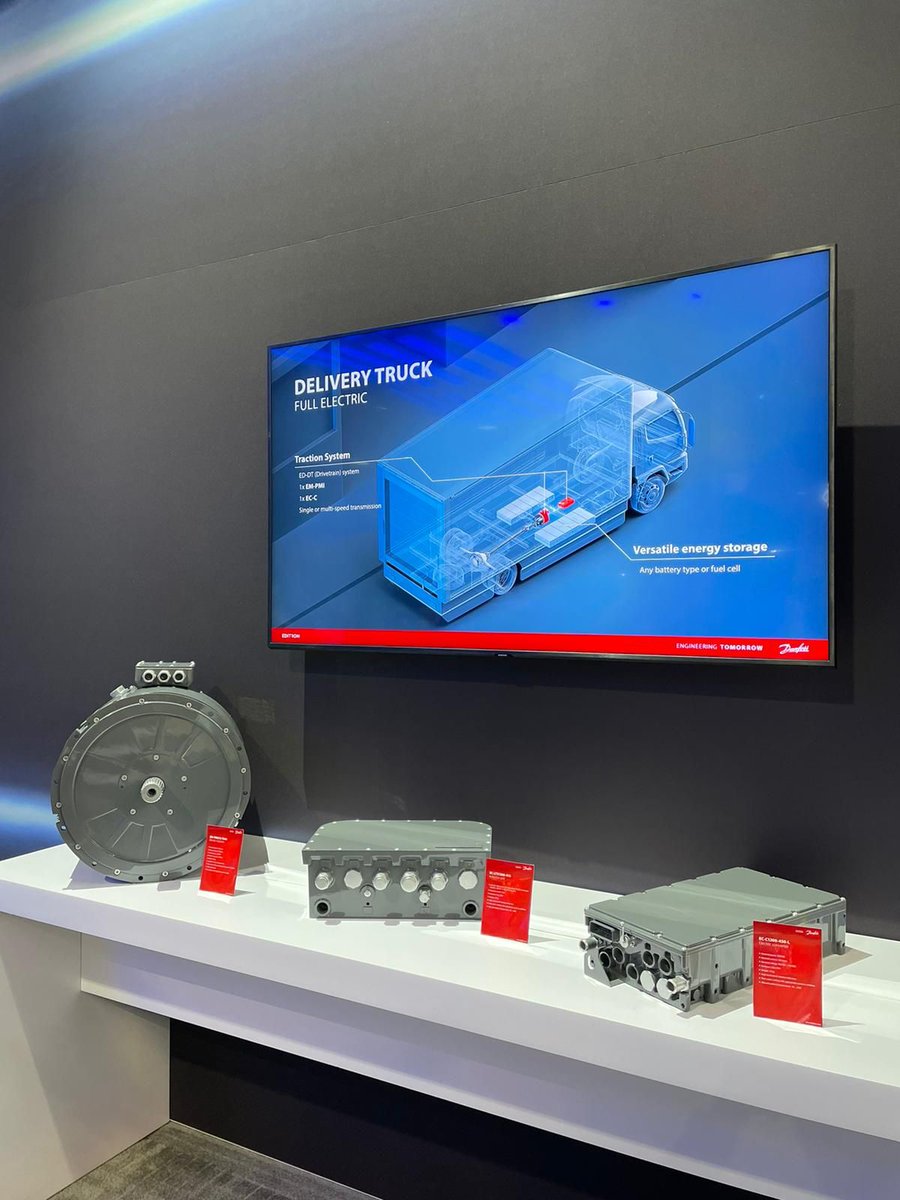 DanfossEditron's tweet photo. We've loved showcasing how strong industry partnerships like our one with @Meritor can drive the #electrification revolution forward at this week's #ACTExpo! https://t.co/swqD0iHouE