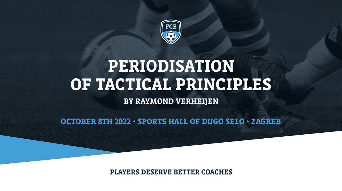 raymondverheije's tweet photo. 1-day course "Periodisation of Tactical Principles"
ZAGREB, Croatia.
Saturday 8 October 2022
For more information:
https://t.co/Xfz8RjVnFe
Or send an email to: info@fcevolution.com
#football #coacheducation #periodisation #footballfitness #footballtactics #tacticalprinciples https://t.co/ETZj5Z2ZrZ