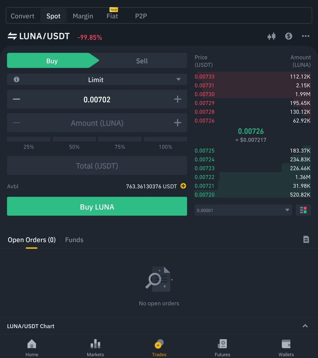 theanh28th's tweet photo. Binance said it will delist Luna if the price falls below 0.005. https://t.co/ouR6y7GNNQ
