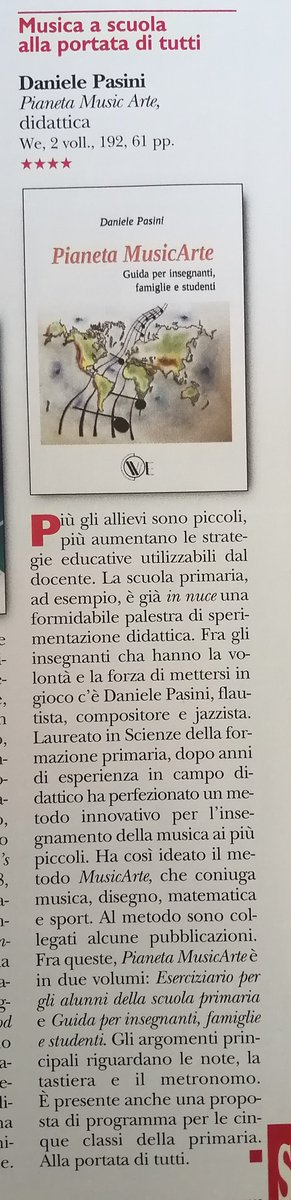 dpasini75's tweet photo. Articolo intero sul mio Metodo musicale, recensito sul numero di marzo 2022 del prestigioso mensile #Suonarenews, che esce nelle edicole di tutta Italia.
I miei libri, ripubblicati con Edizioni "WE", sono disponibili su Amazon e ordinabili nelle migliori librerie. https://t.co/re1AzMd4BK