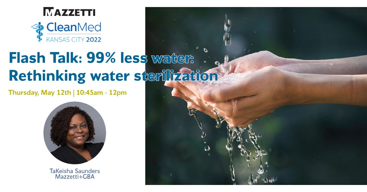 _mazzetti_'s tweet photo. Is it possible to save up to 99% of the water typically used in sterile processing? Too good to be true?
Join TaKeisha Saunders MBA, CBET at #CleanMed in this Flash Talk to discover the water-savings possibilities using recirculating systems. It's water usage, reimagined! https://t.co/78Yg8meusV