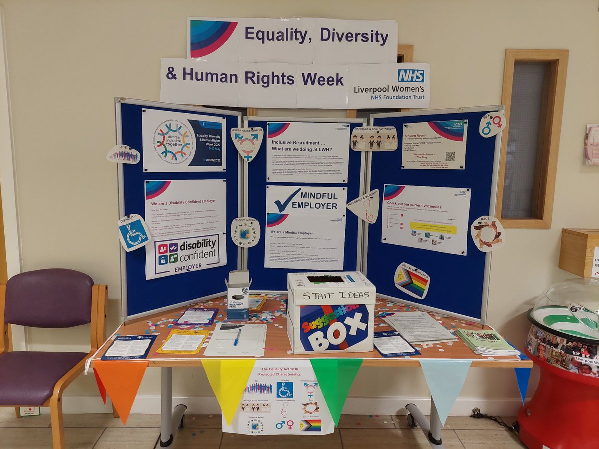 Promoting our inclusive recruitment practices at @LiverpoolWomens today, some good suggestions coming in from staff too so we will feedback #EQW2022 #inclusion