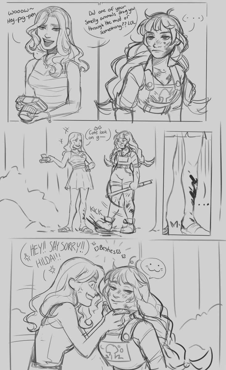CanaryWitch's tweet photo. OH also some drawings did of my semi min/max farmer, Hilda! My best girl. https://t.co/y1Mjy8eZfk