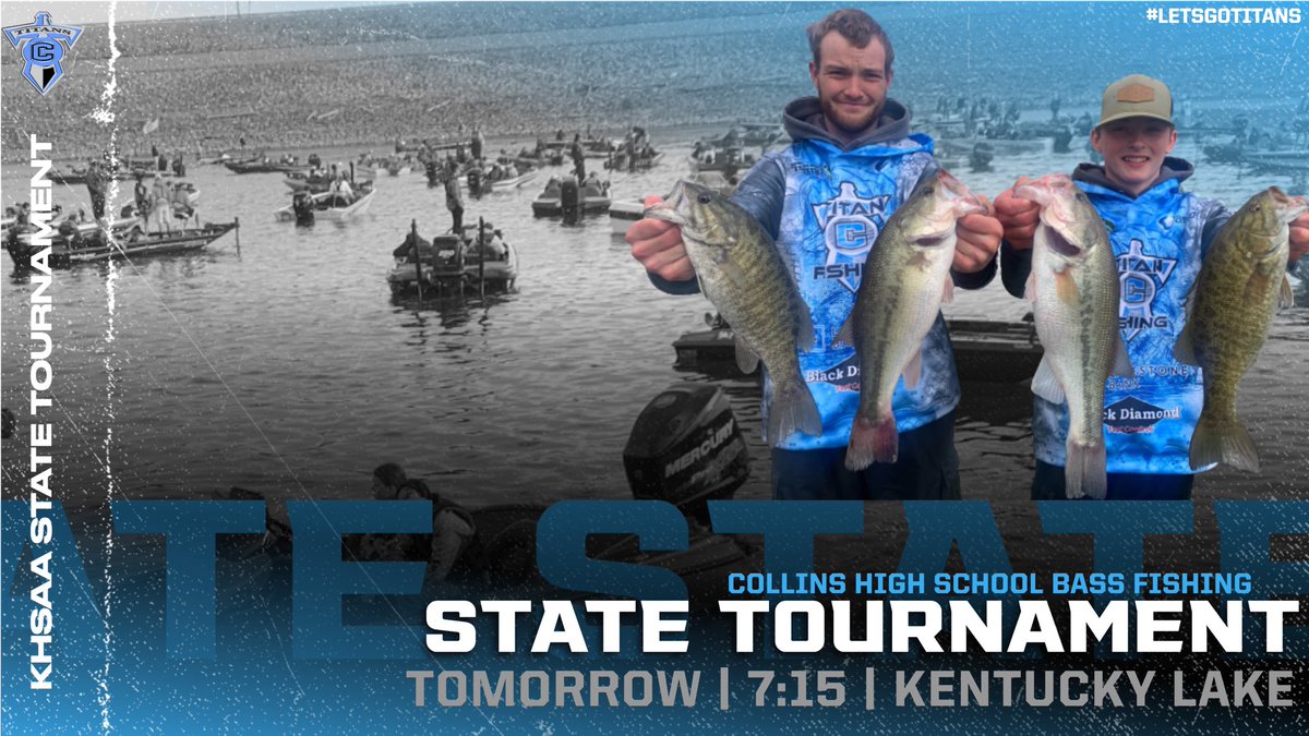 MLCHS_Athletics's tweet photo. 🎣 | KHSAA State Tournament
Tomorrow • 7:15am | Kentucky Lake
#LetsGoTitans @Collins_Fishing https://t.co/KhOAQIzQuP