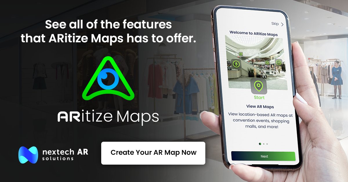 Nextech_AR's tweet photo. Let AR navigation lead the way!
Spatially map any location, add 3D and holographic content, and enter the metaverse with ARitize Maps.
Create Your AR Map Now: https://t.co/tLWvM3eS0N
#NextechAR #3DModels #3DAR #AR #AI #3Dmodeling #ARitize #metaverse https://t.co/MUHrwgE12p