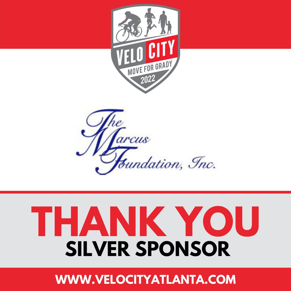 MoveForGrady's tweet image. As a longtime supporter of Grady, we’re proud to have had The Marcus Foundation come back and sponsor this year’s VeloCity! THANK YOU for your commitment to the health of our community. #MoveForGrady
