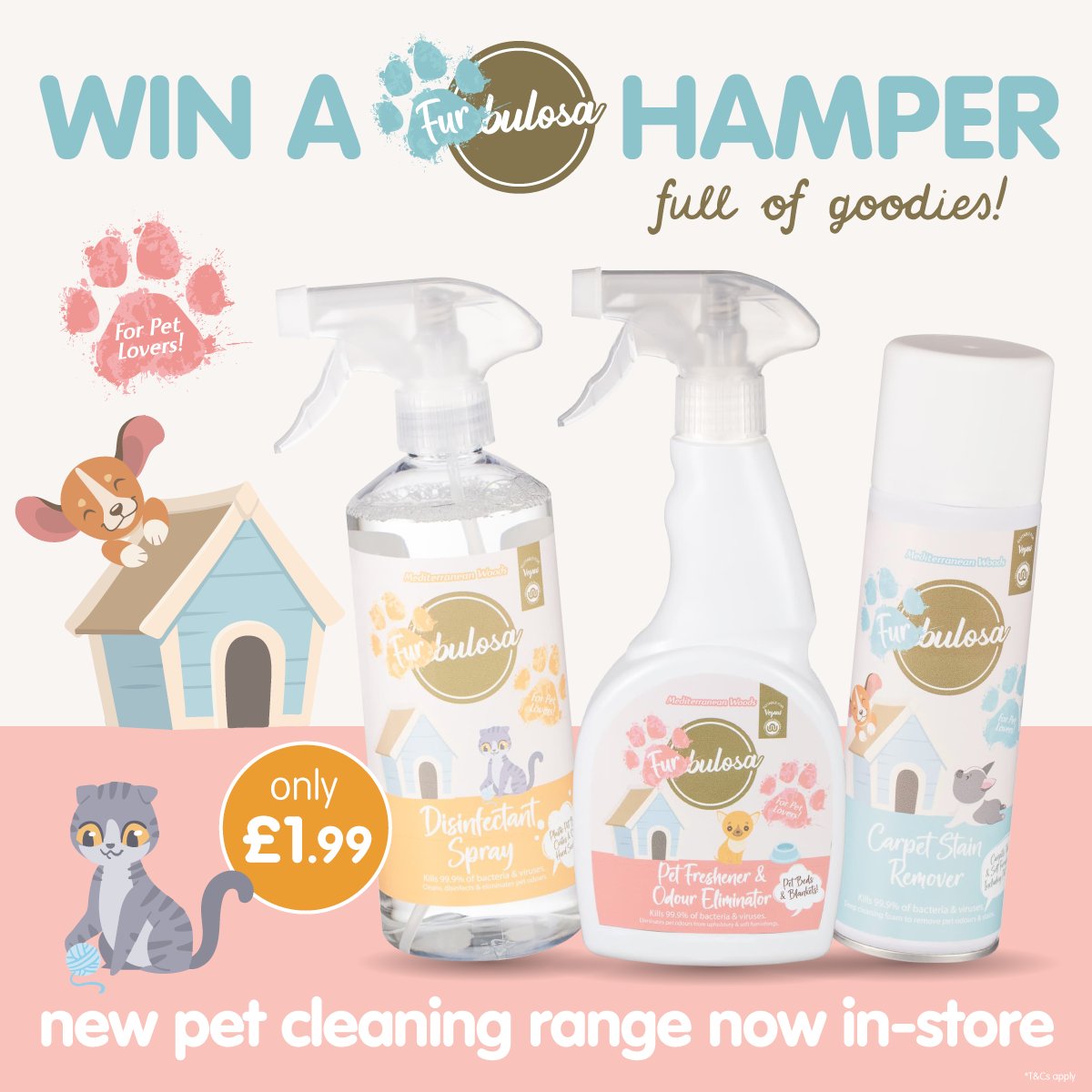 🐶#COMPETITION TIME🐱

We've teamed with #Fabulosa to celebrate the brand new launch of their #FURbulosa range by giving away a hamper full of goodies!

For a chance to #WIN, simply

1) FOLLOW US
2) RT this post
3) COMMENT if you have a #Cat or #Dog

Competition ends 9am 16/5/22