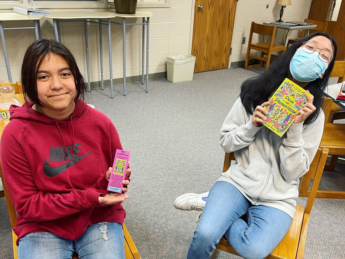 joannafreking's tweet photo. Our book club had the the best morning today when we met author @TirzahPrice who wrote Pride and Premeditation! We learned about the writing and publishing process and her inspiration for her books. We are all excited to read the next book! #AmericasSchool https://t.co/gRZMyYhUAW