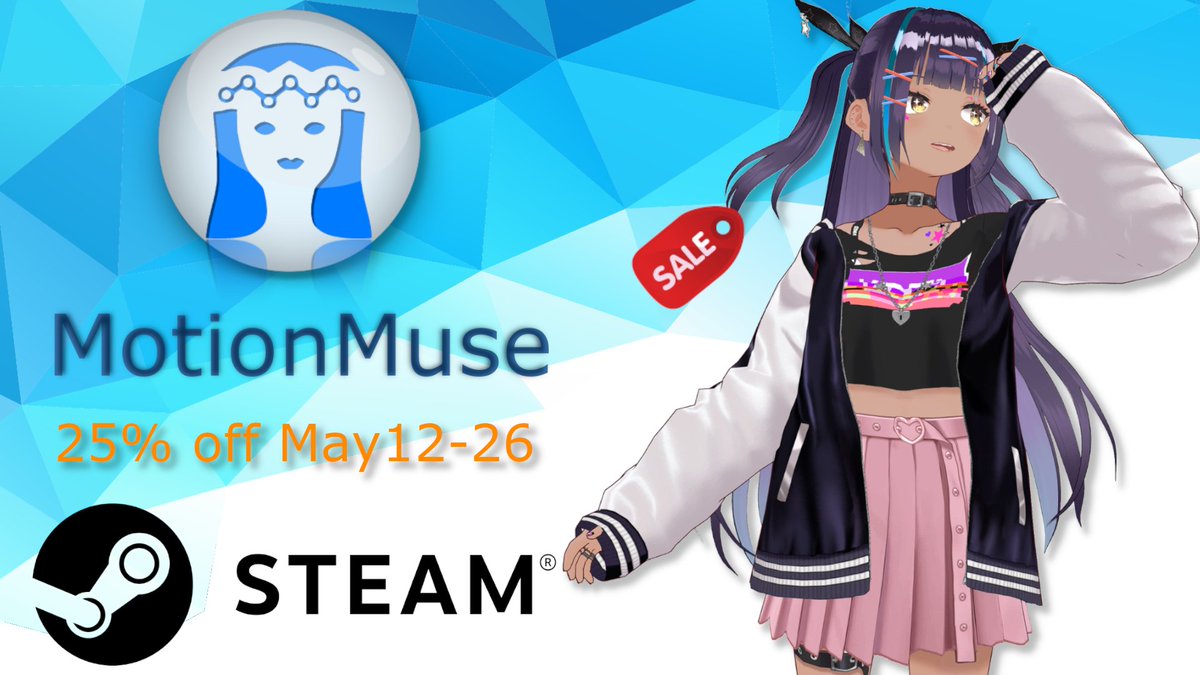 MotionMuse is 25% off on Steam from May 12-26, at:

store.steampowered.com/app/1837020/Mo…

#animation #animator #3DAnimation #characterAnimation #cgAnimation
#ArtistOnTwitter #gameDev #gamedeveloper #gameDevelopment 
#3DAsset #3DModeling #motionmuse