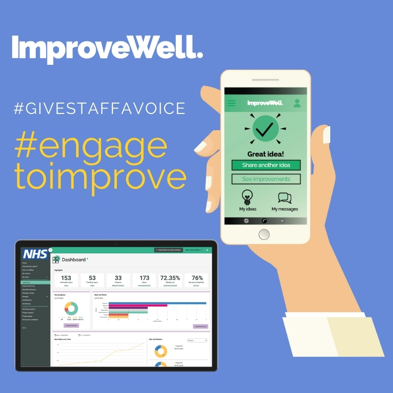 ImproveWellUK's tweet photo. Join teams and organisations across the NHS creating the right environment for staff wellbeing and continuous improvement with ImproveWell