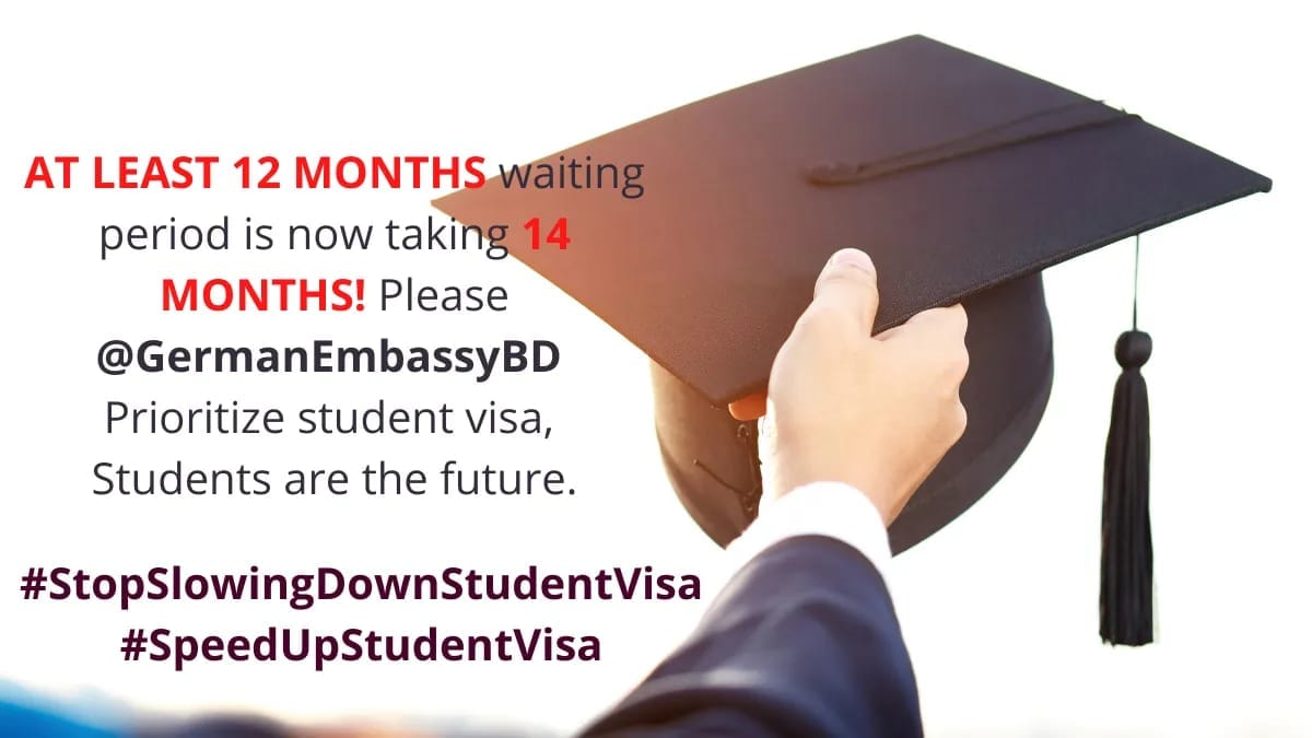 AsgharTaskin's tweet photo. @GermanEmbassyBD We humbly request you to increase your capacities for a better solution.We are losing the most valuable time of our lives.
@MdShahriarAlam
H.E.@GerAmbBD
@BDMOFA
@AKAbdulMomen
#SpeedUpStudentVisa
#StopSlowingDownStudentVisa https://t.co/0q33C2WvpO