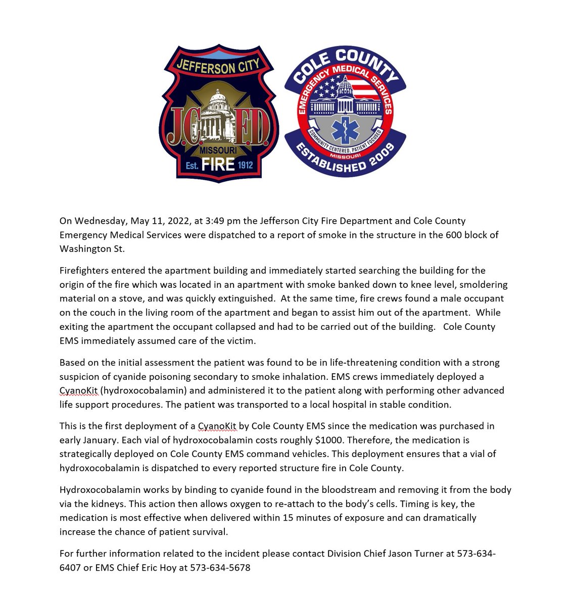 Jefferson City FD (@jeffersoncityfd) on Twitter photo 