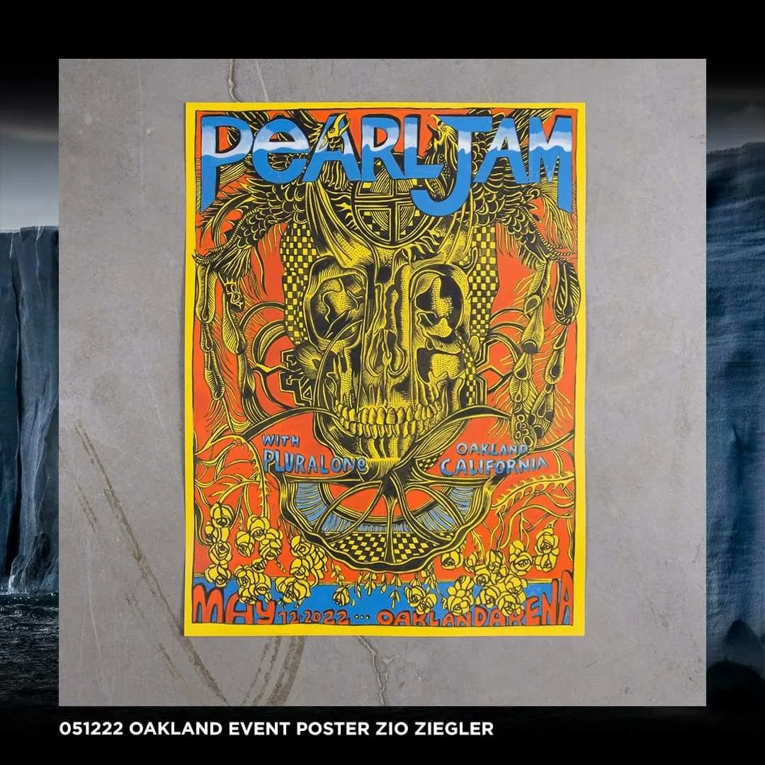WishlistPJ's tweet photo. Oakland, CA tonight for Night 1 of @PearlJam at Oakland Arena.

Artwork by: Shredders Digest

The event poster and merch are all available at the show tonight. The outdoor merch stand opens at 1pm.

#pearljam #pjtour #pjfans https://t.co/wdWR7l6jig