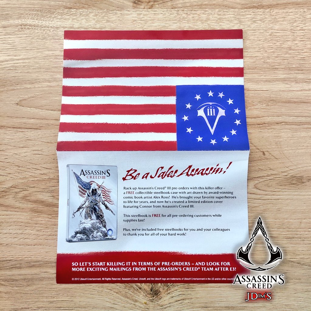 Twitch_JDOU_'s tweet photo. Hey la Confrérie
Présentation du jour
Launch Kit Gamestop Assassin's Creed 3
Comprend 7 Steelbook version US et posters
Statut : Epuisé
Rareté
✅✅✅✅🔲
Dim◾JD◾Rom ◾ Andréas
#assassinscreed3 #ubisoft #ubisoftgames #launchkit #preorder #bonus #connor #collection https://t.co/l98gGgwbVw