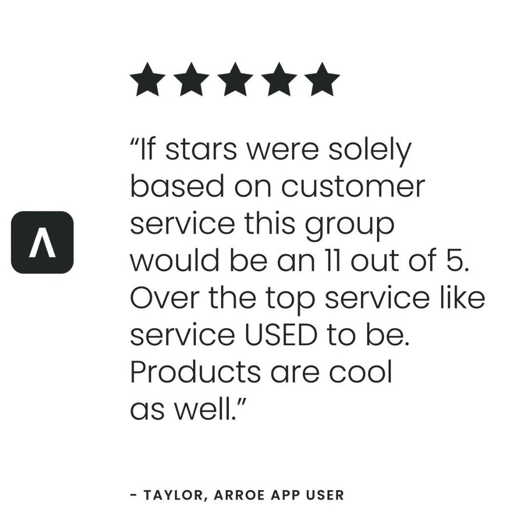 So proud of this @arroebrand user review #customerservice