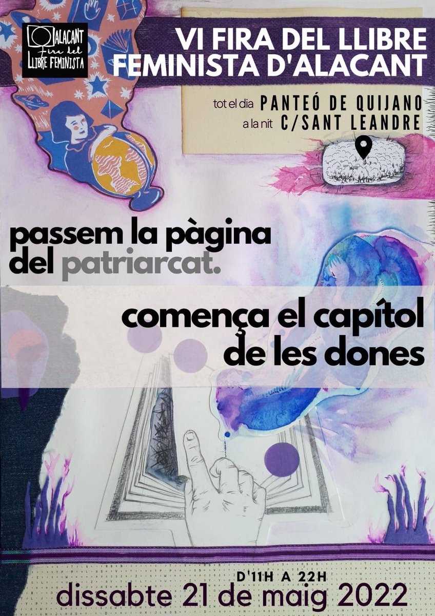 FirafeministaAl's tweet photo. Estem de tornada amb la VI edició de la Fira del llibre Feminista!♀️

Rutes per Alacant, autodefensa, xarrades i moltes llibreries que durant tot el dia tindran paradeta oberta a Panteón de Quijano

➡️21 de maig

Passem la pàgina del patriarcat, comença el capítol de les dones https://t.co/JqdhadRSud