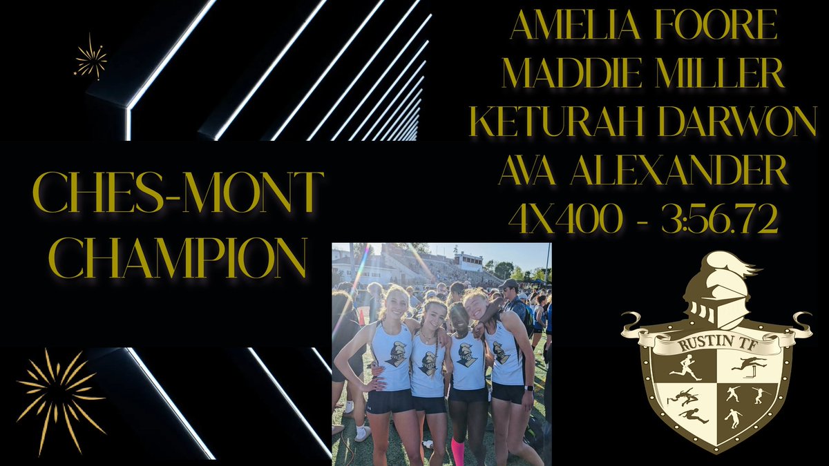 RustinTrackandField (@rustintf) on Twitter photo The relay team of Amelia Foore, Maddie Miller, <a href="/keturahdarwon3/">Keturah Darwon</a> and <a href="/AvajAlexander/">Ava Alexander</a> would close out the meet with 1 more gold in the 4x400
Thread (11/11) The relay team of Amelia Foore, Maddie Miller, <a href="/keturahdarwon3/">Keturah Darwon</a> and <a href="/AvajAlexander/">Ava Alexander</a> would close out the meet with 1 more gold in the 4x400
Thread (11/11)