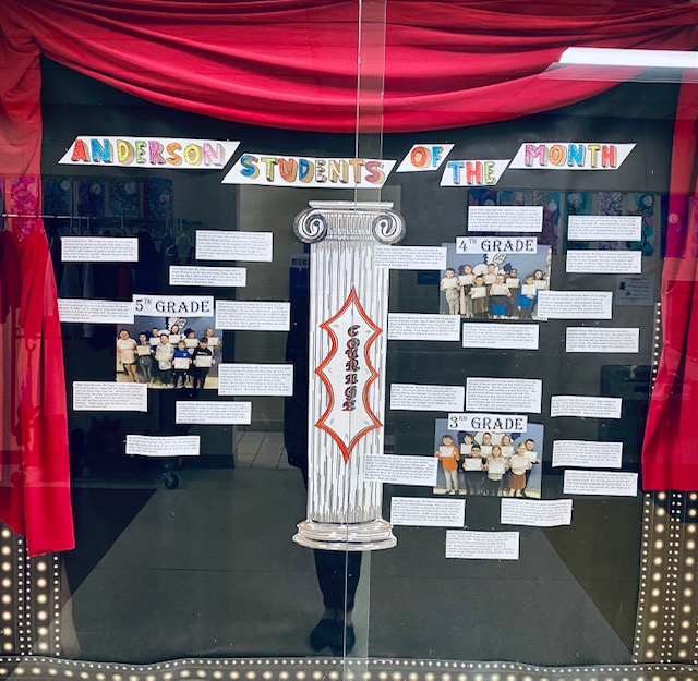PbisAnderson's tweet photo. Our April Students of the Month and their descriptions are proudly displayed in the main hallway at Anderson Elementary. Next time you are in the building, come check out our AWESOME students!! Thank you Mrs. Reyerson for creating the wonderful display!! https://t.co/DefPXmk2HM