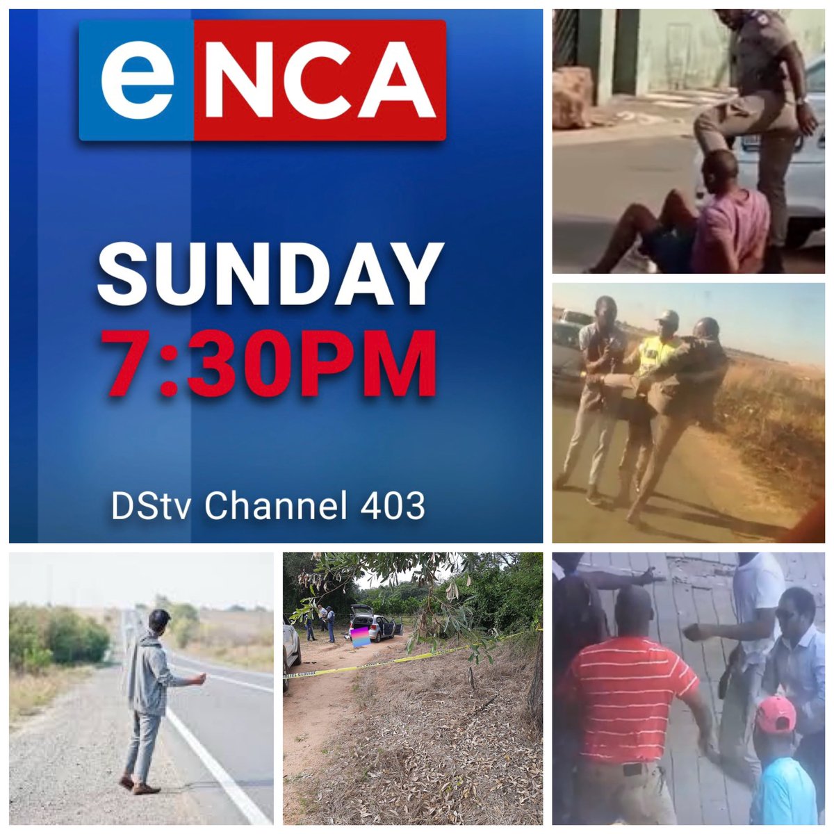 Abramjee's tweet photo. This Sunday on #CrimeWatch @eNCA 7.30pm DSTV 403. 

•Crimes captured on camera

•Gauteng Traffic officer accused of brutality exposed 

•Update on Joburg inner city crime

•Hitchhikers warned https://t.co/af4EwxQM92