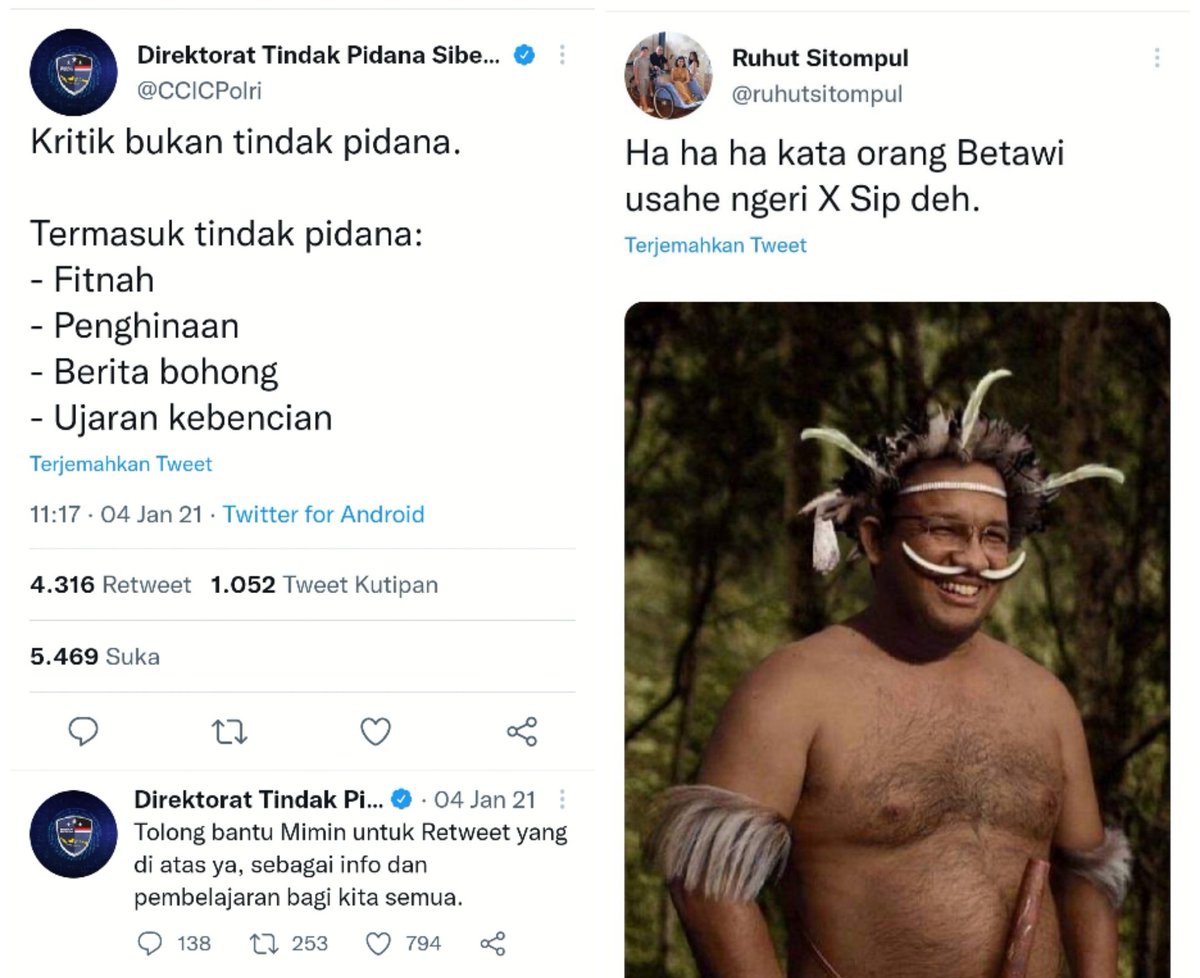 Semua unsur terpenuhi..
- Sebar hoax foto editan
- Hina koteka adat Papua
- Rasisme terhadap Papua

Tolong bantu retweet ya gaes biar cepat dicyduk mimin!!!
#TangkapRuhutSitompul