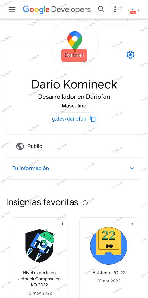 Dariofan's tweet image. #DevBadges en #GoogleIO  👍