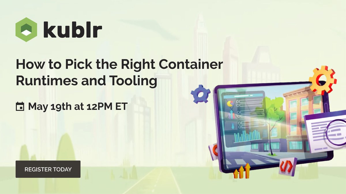 One week away until Kublr’s Free Webinar! Learn how to pick the right container runtimes and tooling. Presented by Oleg Chunikhin <a href="/olgch/">Oleg Chunikhin</a>, Co-Founder &amp; CTO #Kublr. Register TODAY! Can't attend live? Register and we'll send you a free recording. bit.ly/3yggoV5
#Kubernetes