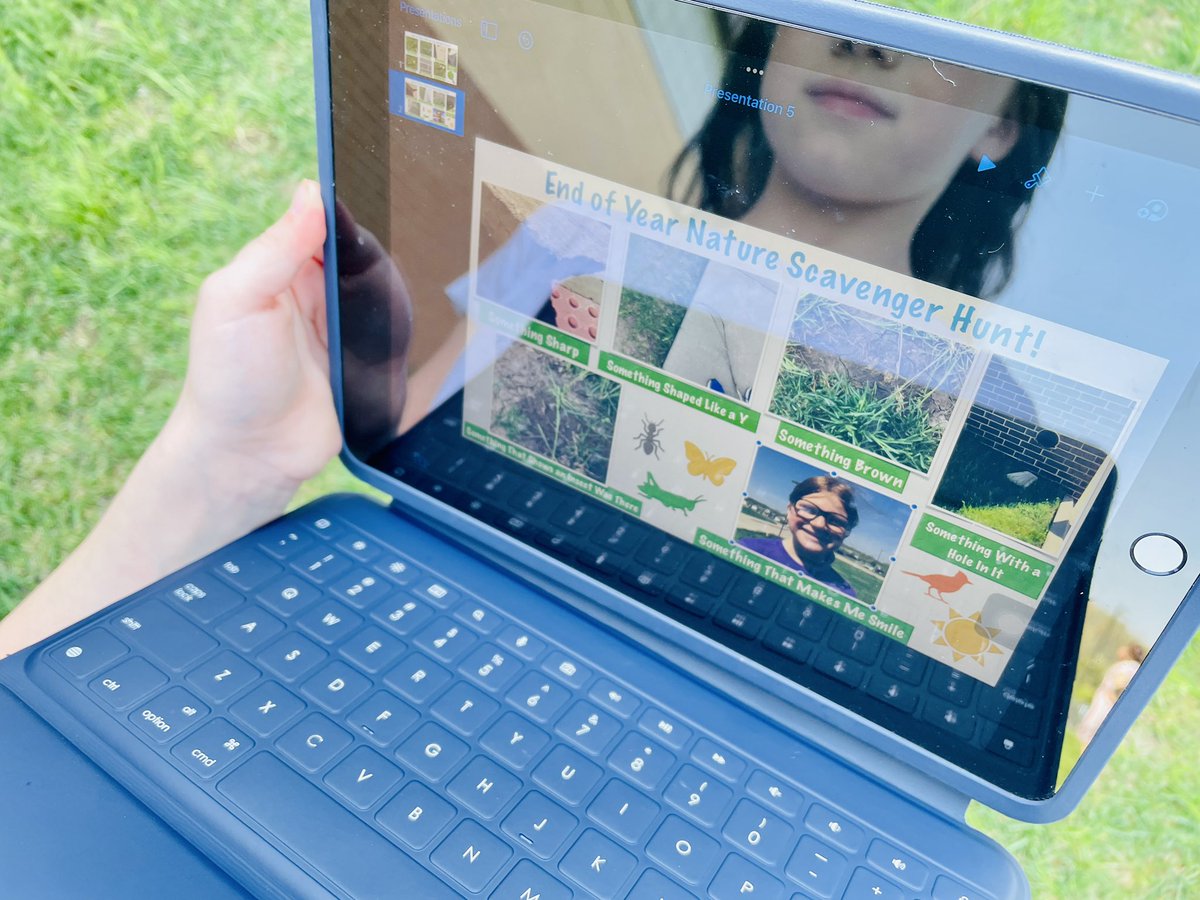 StephEconomos's tweet photo. Third graders had fun using Keynote on our nature scavenger hunt today! 🌻📸☀️ https://t.co/7phoDXande