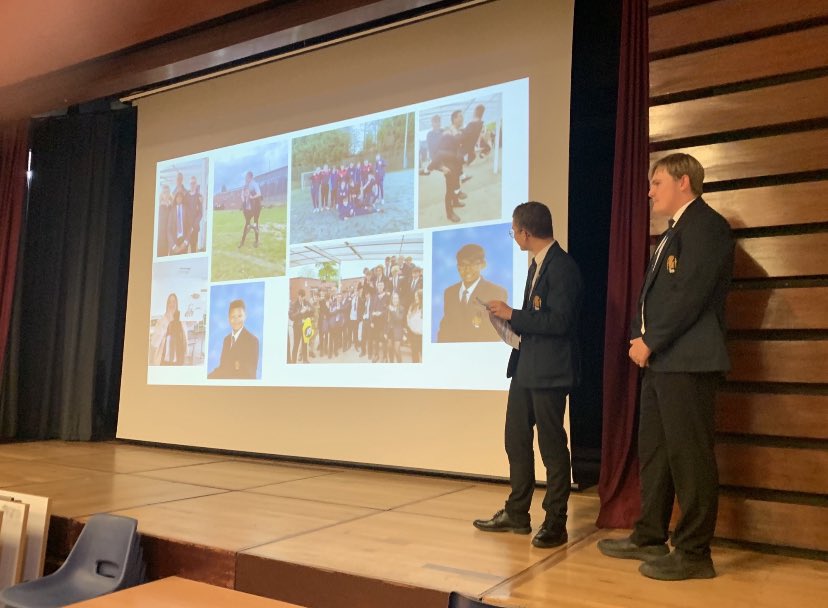 KC1school's tweet photo. What a great job they did speaking in front of Year 11 today. Well done Will and Dylan. #KC1 #Year11Graduation https://t.co/z0GITNq2zQ
