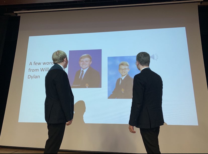 KC1school's tweet photo. What a great job they did speaking in front of Year 11 today. Well done Will and Dylan. #KC1 #Year11Graduation https://t.co/z0GITNq2zQ