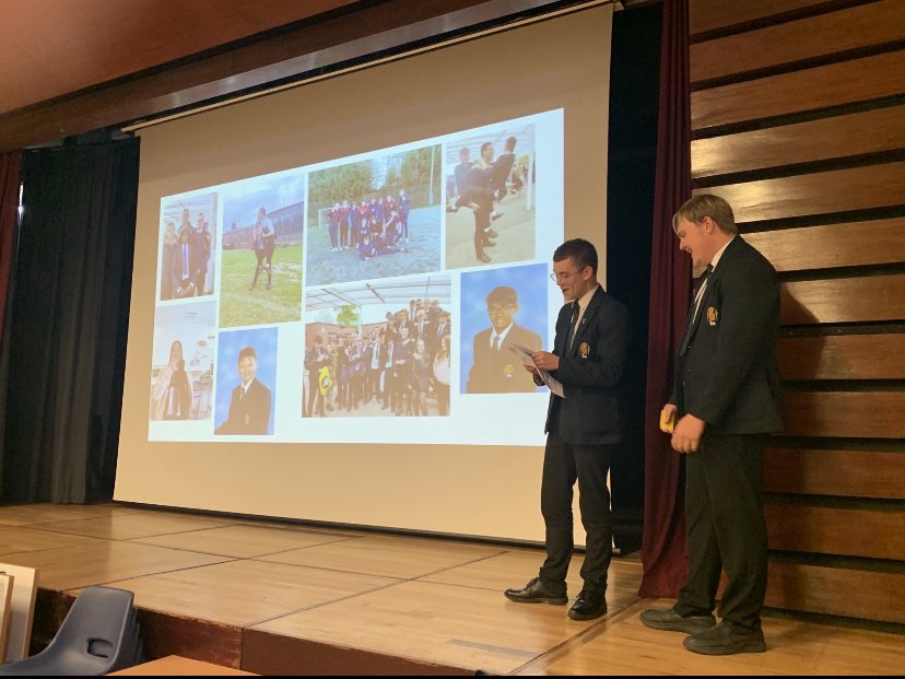 KC1school's tweet photo. What a great job they did speaking in front of Year 11 today. Well done Will and Dylan. #KC1 #Year11Graduation https://t.co/z0GITNq2zQ