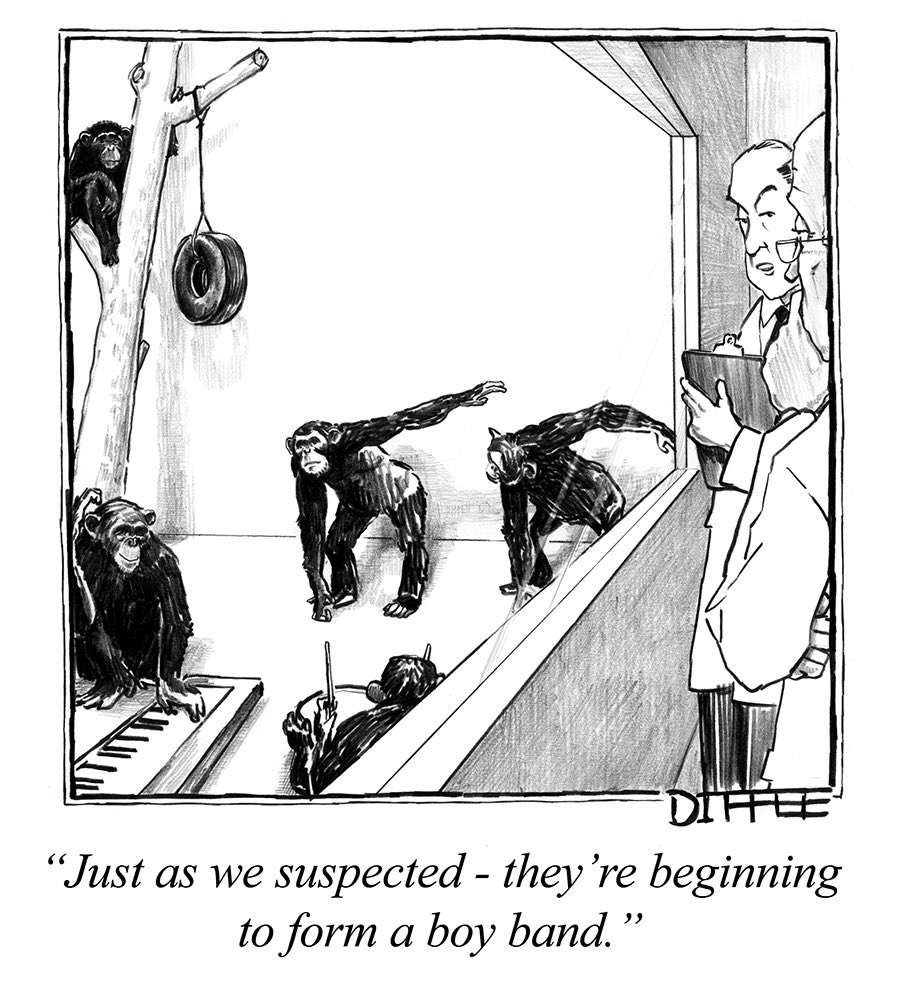 I was early into NFTs. Here’s a cartoon I did years ago about Bored Apes. 
.
.
#nft #NFTs #BoredApeYachtClub #BoredApe #NFTartist #cartoon #BAC #Apes #tacvue #AVAX #Avalanche #rejectioncillection <a href="/rejectcollect/">The Rejection Collection</a> #BoredApeYC #boyband #scientist #funny