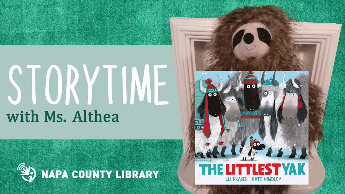 Napa_Library's tweet photo. Join Cecil and Ms. Althea for the greatest story about The Littlest Yak by @_lufraser and Kate Hindley.
https://t.co/i5r5AEMqjl
#NapaCountyLibrary #Stories #Storytime https://t.co/lxadp7WU5F