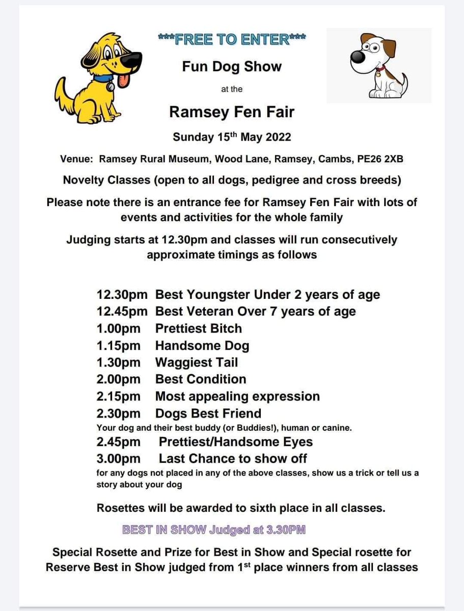 Looks like Ramsey is the place to be this Sunday. Artisan Market, BusFest 2022, Fenland Classic Vehicle Show, Fen Fair and Dog Show. May even bath Buster, who knows. <a href="/RamseyRuralMuse/">Ramsey Rural Museum</a> <a href="/steve_corney/">steve corney</a> <a href="/FascinatingFens/">Fascinating Fens</a> @FenlandFlag <a href="/RamseyTrust/">Ramsey Neighbourhoods Trust</a> <a href="/discover_ramsey/">Discover Ramsey</a> <a href="/MarchSociety/">The March Society</a>
