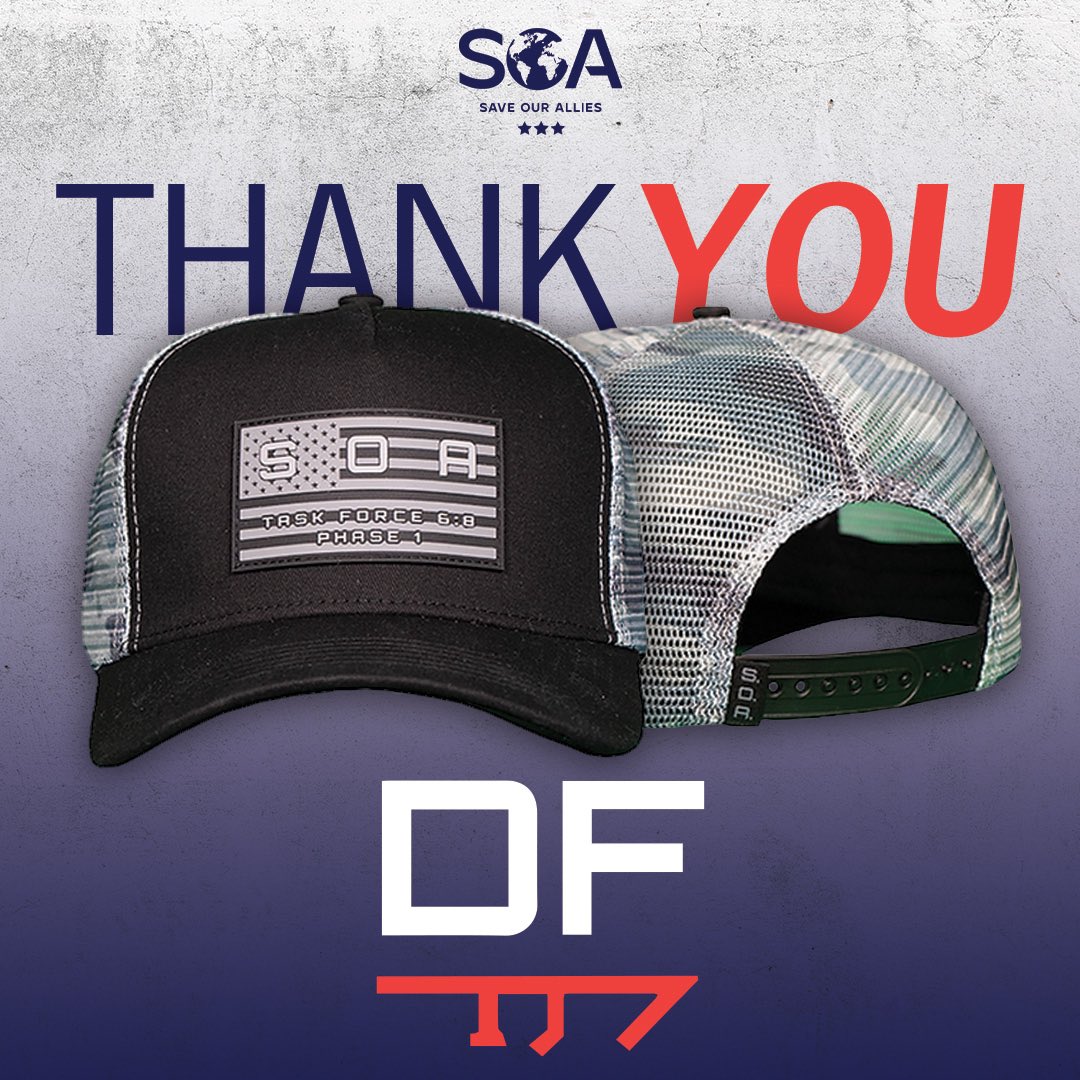 SaveOurAllies's tweet photo. @directionalforce has SOA hats for sale - 100% of proceeds will go directly to support Save Our Allies. @directionalforce has been raising awareness and funds for SOA since the very beginning. 

Our mission in Ukraine is vital. We have been assisting with humanitarian aid, https://t.co/DeO4WYZwEX