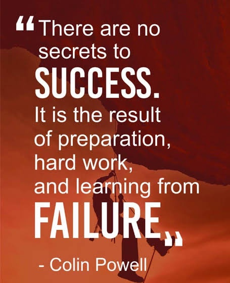 A former U S Secretary has written a nice about the combination of Hardwork and Success that learning from failure its the results of Success in life #success #learning #hardwork #quotesoftheday #quotesoflife #quotes #motivationalquotes #failure #inspirationalquotes #motivation