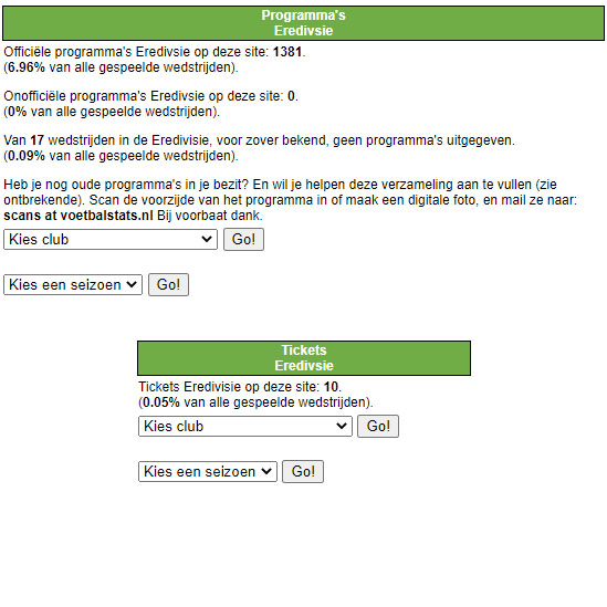 voetbalstats's tweet photo. Ook voor de #eredivisie is er ruimte voor oude #tickets en #programmaboekjes
Tickets pas 10 en programma's 1381.
Dat laatste heb ik tot nu toe voornamelijk te danken aan https://t.co/1uObJ9BQNA
Van #NAC en #NACBreda staan er nu bijna 900 op de site. https://t.co/7MruJkUflE