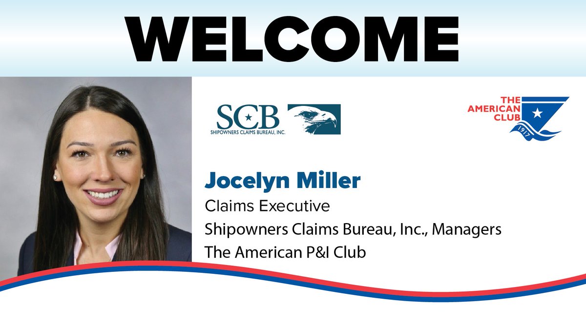 The Mgrs of #AmericanPandI welcome Jocelyn C. Miller, to the #NewYork office as a #ClaimsExecutive. A graduate of <a href="/UBuffalo/">UBuffalo</a> &amp; lawyer with a Juris Doctor from @WMUcooleylaw. Member <a href="/WISTAInt/">WISTA International</a> - USA, <a href="/ubalumni/">University at Buffalo Alumni</a> &amp; <a href="/CMAShipping/">CMA Shipping</a>. Please join everyone at SCB &amp; the Club in welcoming her!